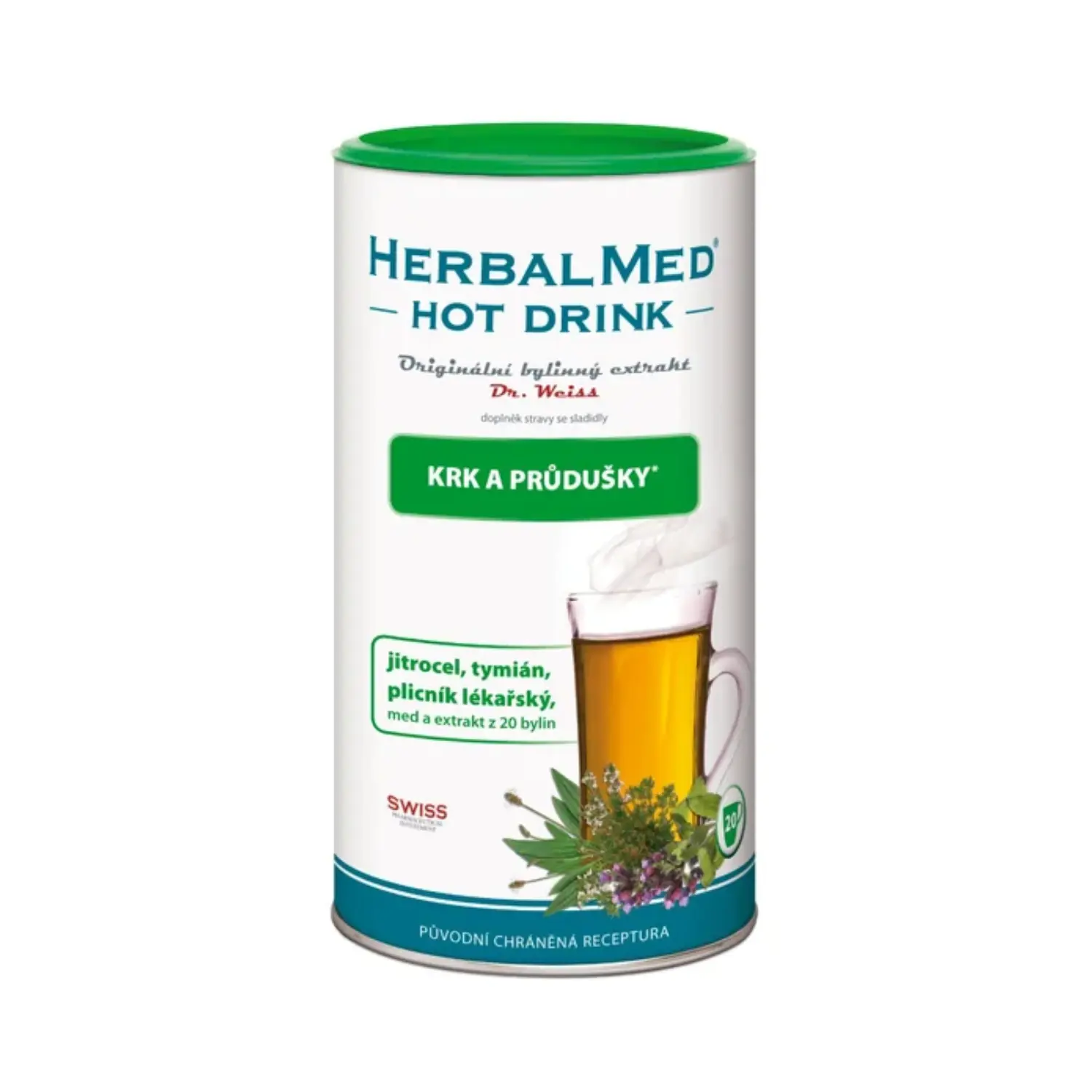 HERBALMED HotDrink Dr.Weiss krk průdušky 180g+vitC