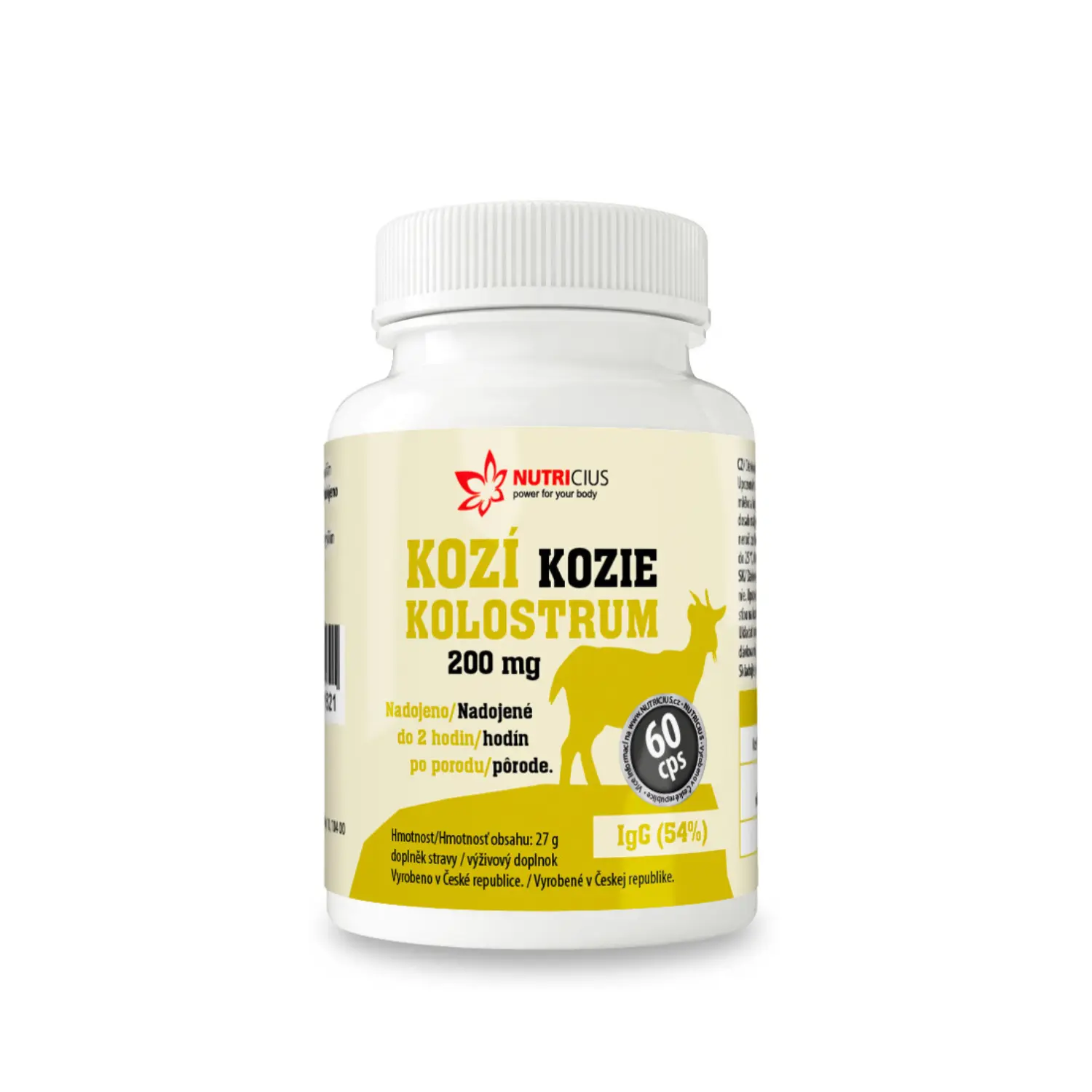 Kozí Kolostrum 200mg IgG 54% cps.60