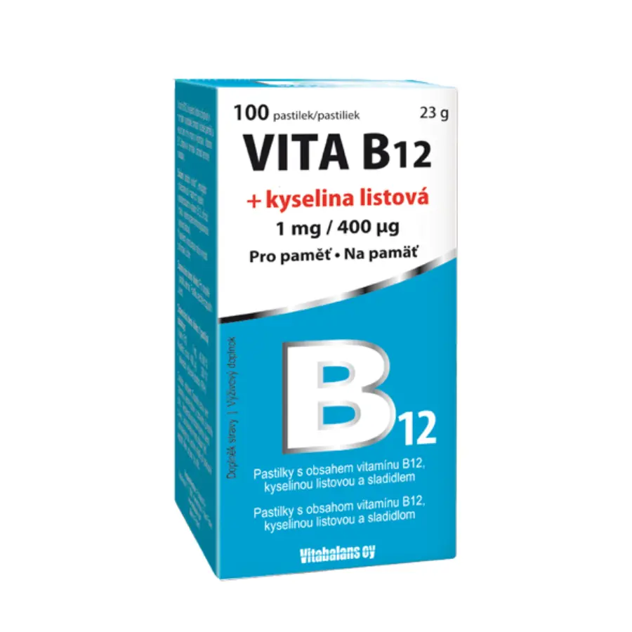 Vita B12 + kyselina listová 1 mg/400mcg 100 tablet