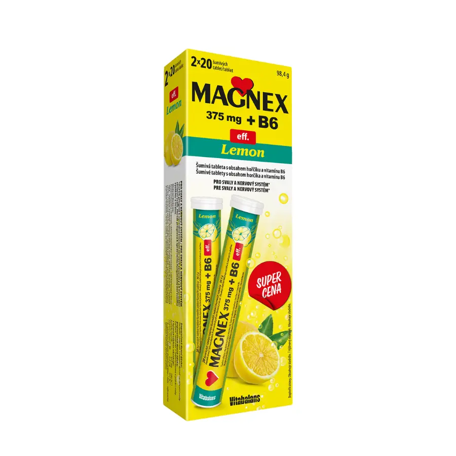 Magnex 375mg+B6 2x20 šumivých tablet
