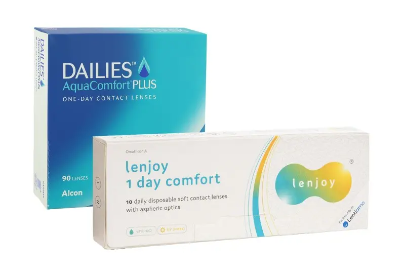 Alcon DAILIES AquaComfort Plus (90 čoček) + Lenjoy 1 Day Comfort (10 čoček)