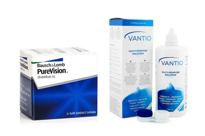 Bausch & Lomb PureVision (6 čoček) + Vantio Multi-Purpose 360 ml s pouzdrem