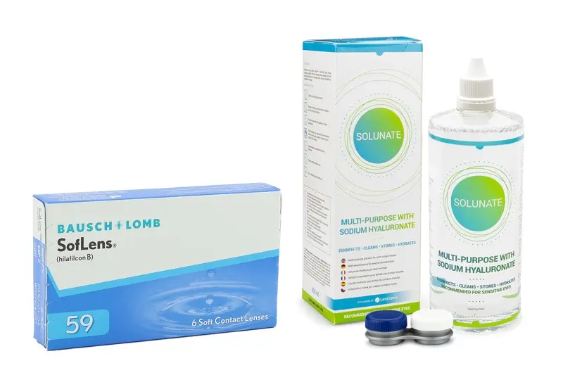 Bausch & Lomb SofLens 59 (6 čoček) + Solunate Ⓢ Multi-Purpose 400 ml s pouzdrem