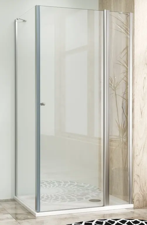 WellMall Sprchová zástěna 100x100, čtvercová, čirá, chrom (75+30/100) - ALFA LINE COMBI 8595703852855