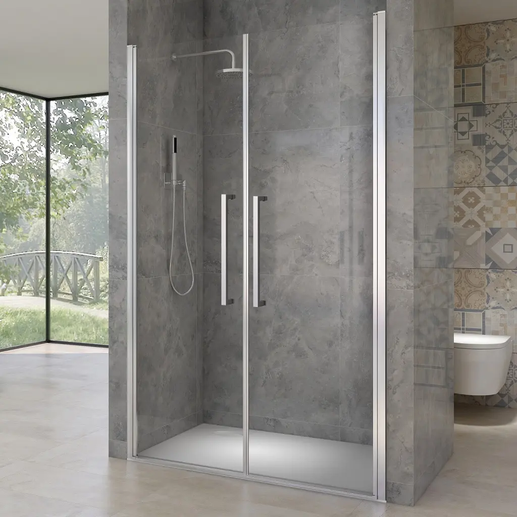 WellMall HANY 83-87 Čiré Sprchové dveře otevírací dvoukřídlé 8595703818035