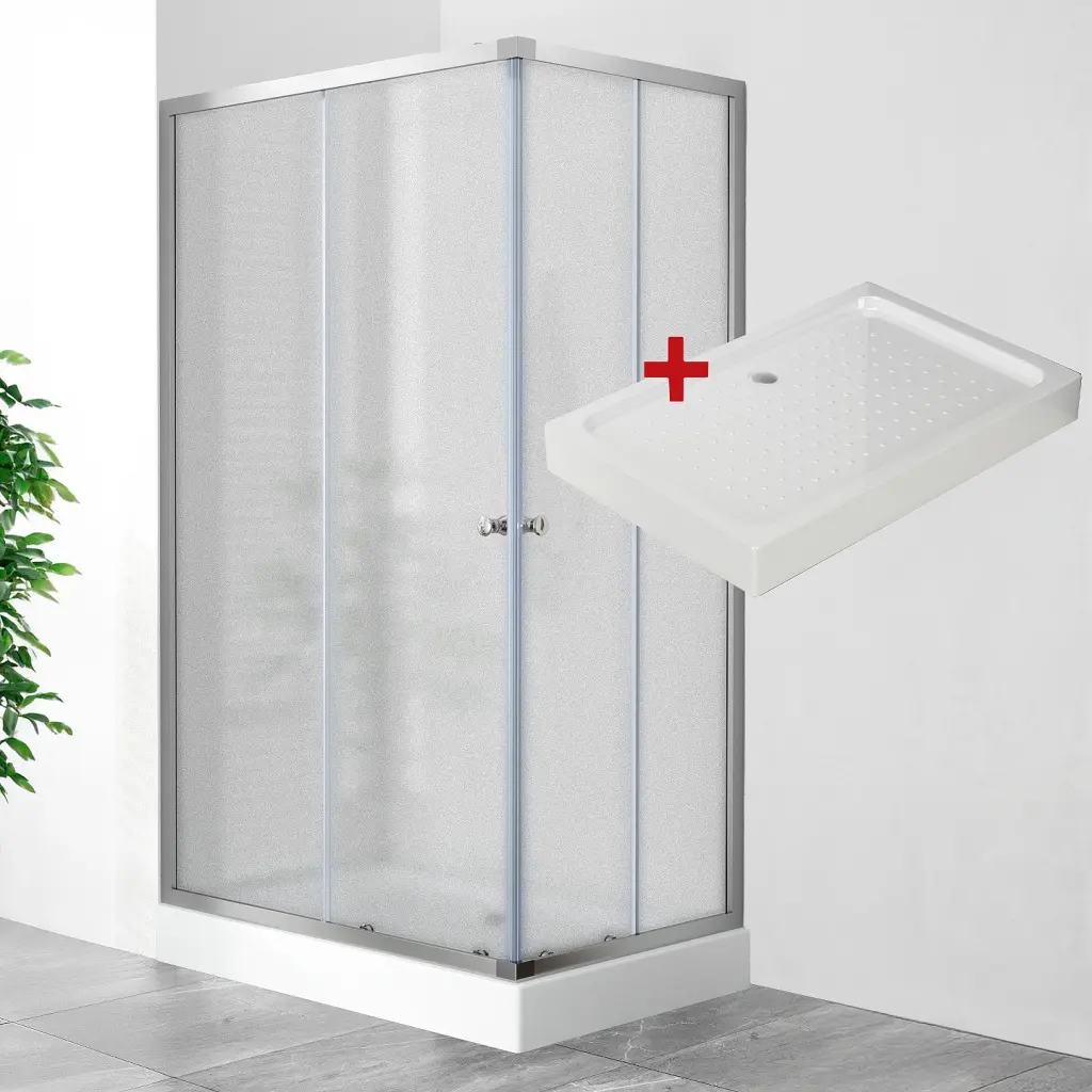 WellMall POINT LOR 100x80 Grape Obdélníkový sprchový kout s akrylátovou vaničkou 8595703828294