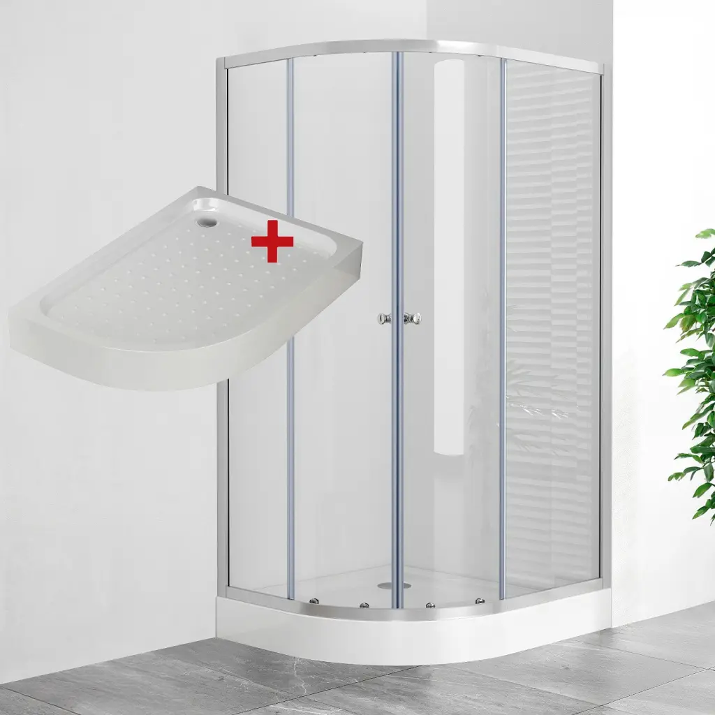 WellMall POINT AS LOR 120x80 Clear Pravý Asymetrický sprchový kout s akrylátovou vaničkou 8595703857324
