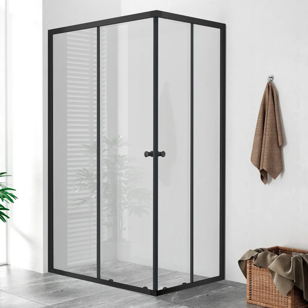 WellMall POINT BLACK 100x80 Clear Obdélníková sprchová zástěna 8595703844096