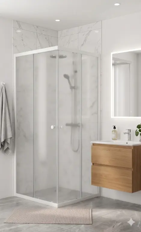 WellMall POINT Q WHITE 90x90 Grape Čtverecová sprchová zástěna 8595703855306