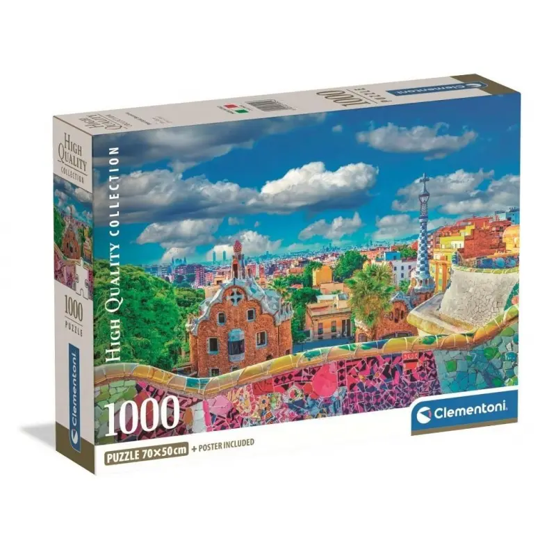 Clementoni Puzzle 1000 Compact Park Güell Barcelona