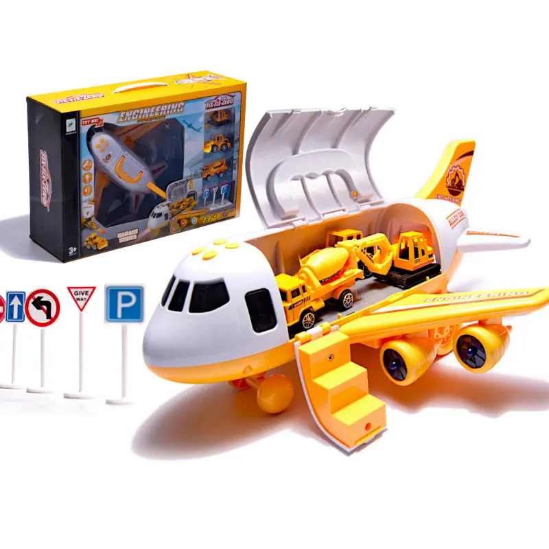 Transportní letadlo + 3 stavební vozidla