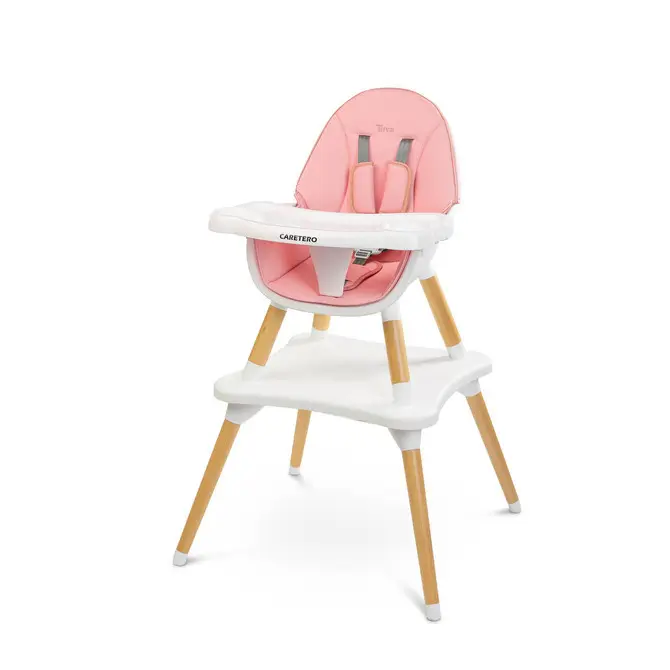 CARETERO Jídelní židlička na krmení Tuva Pink polohovací
