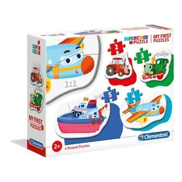 CLEMENTONI Moje první puzzle Dopravní prostředky 4v1 (2,3,4,5 dílků)