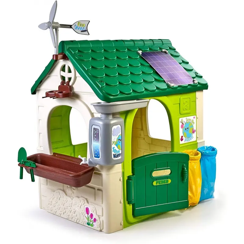 Feber Zahradní domek Eco Feeder + Imitace solárních panelů + koše na třídění odpadu