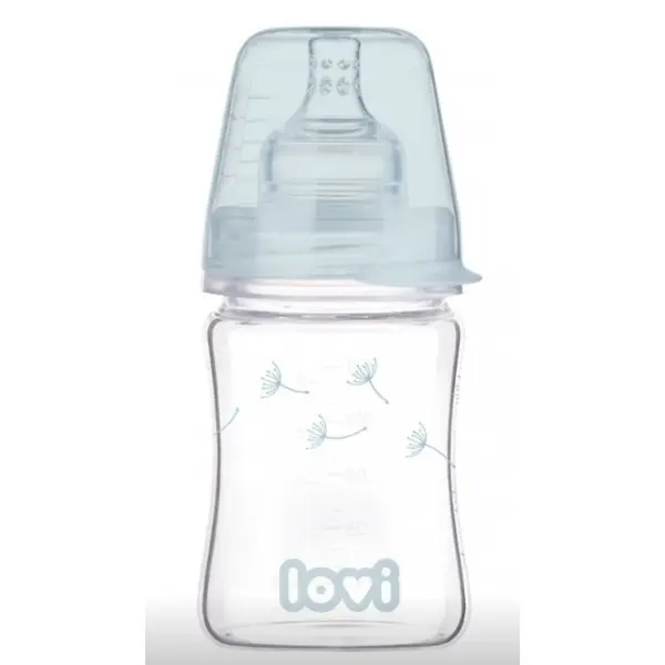 Lovi Skleněná kojenecká lahev 150 ml Diamond Glass - BOTANIC - vážka