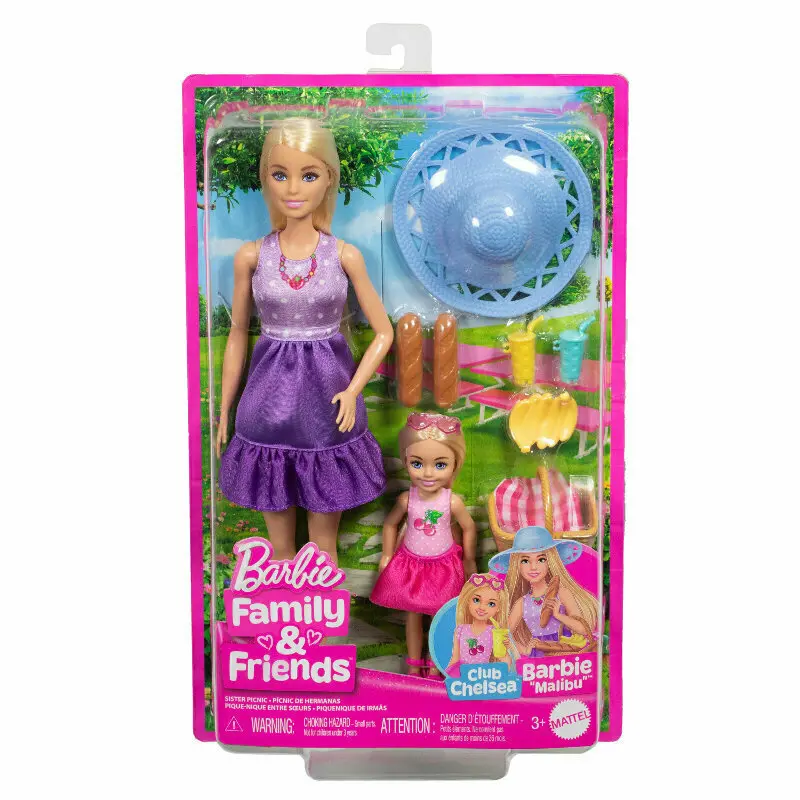 Mattel barbie® panenky malibu a chelsea na pikniku jbf43