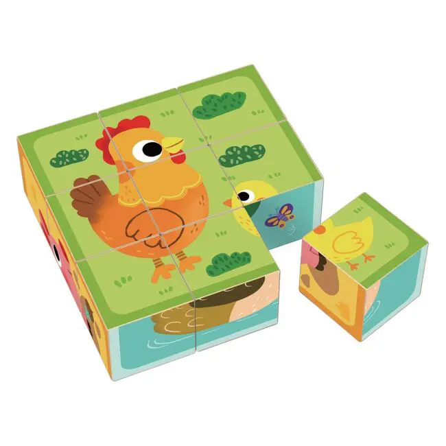 2Kids Toys Dřevěné kostky - Farma