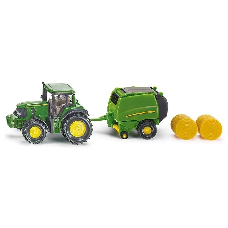 Siku Blister - John Deere traktor s balíkovačkou