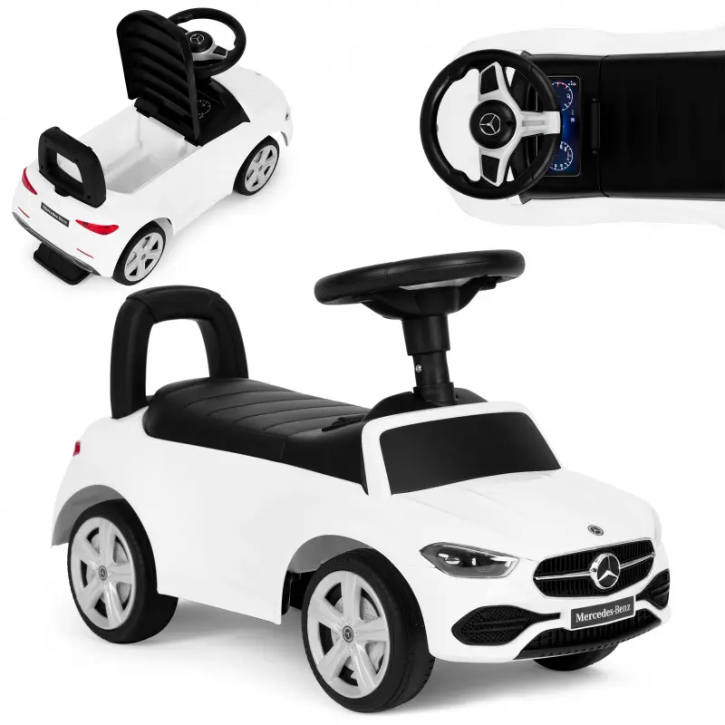 Odrážedlo auto Mercedes C Class interaktivní volant zvuky bílý