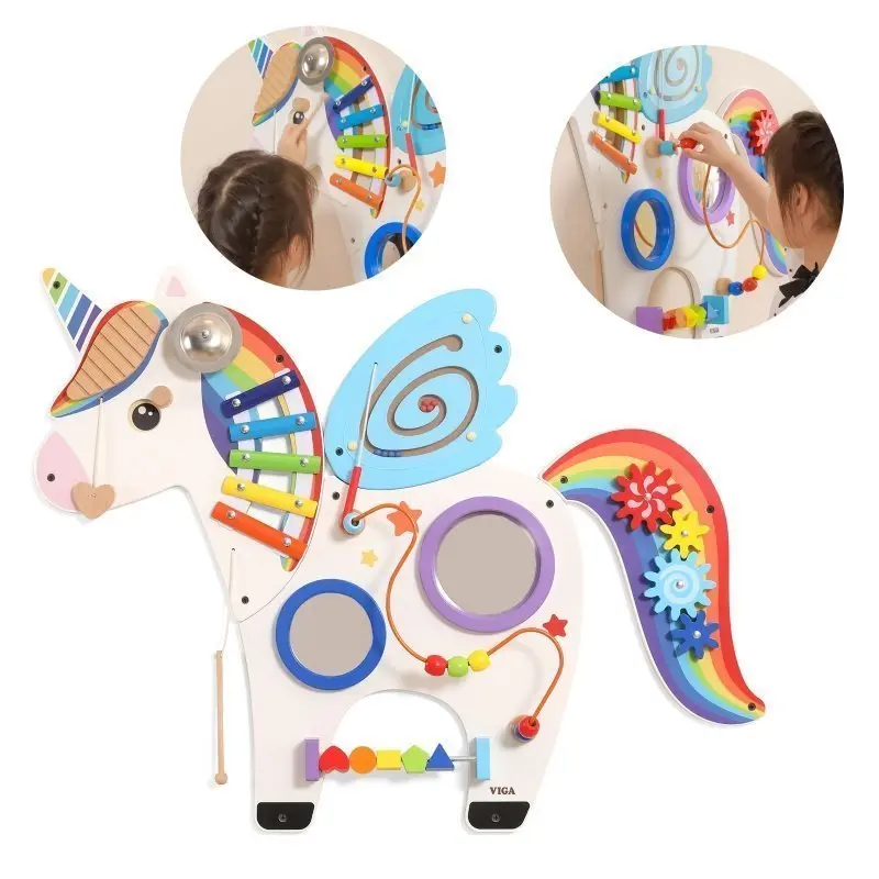 Viga Dřevěná senzorická manipulační deska Unicorn FSC Montessori