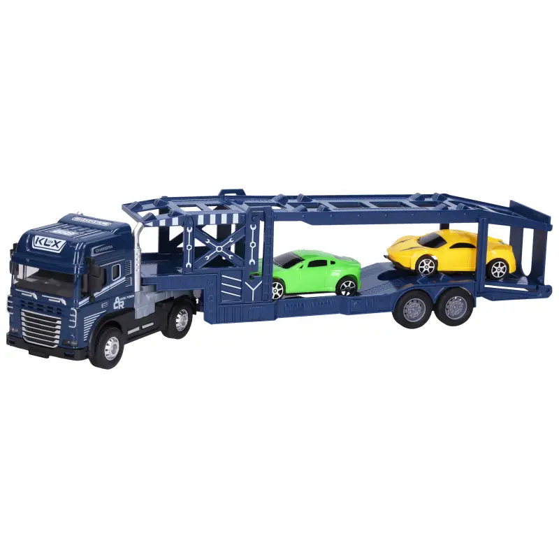 Auto kovové tahač s auty na setrvačník set 42 cm