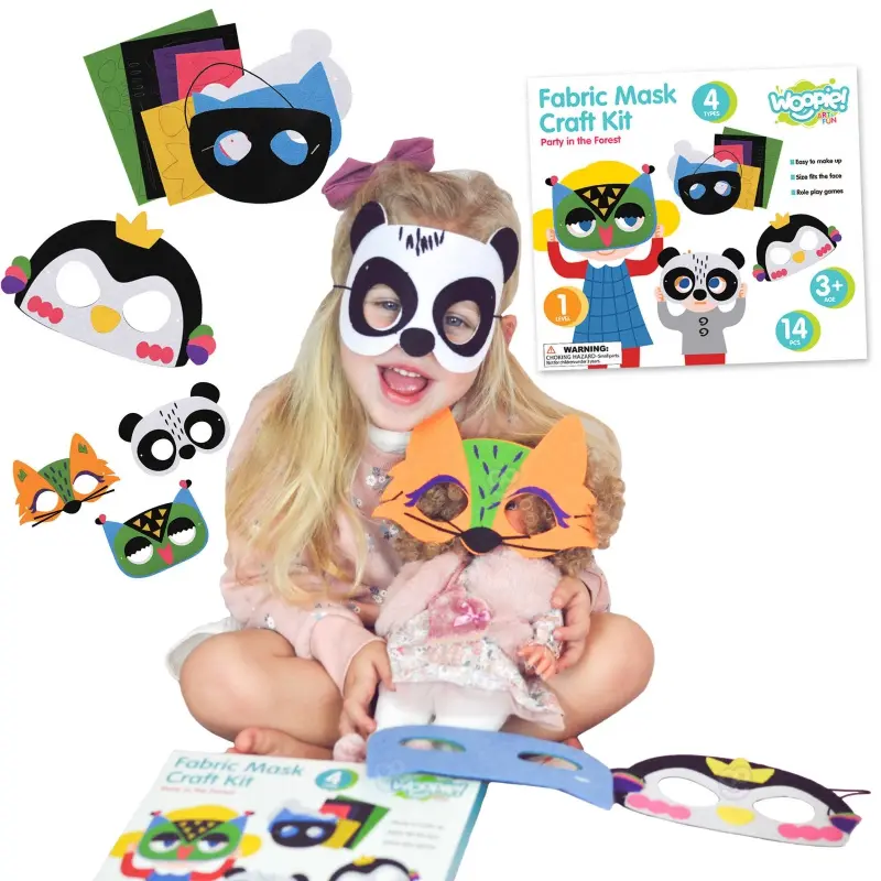Woopie ARTFUN Kreativní sada plstěných masek vyrob si sám 4 ks.