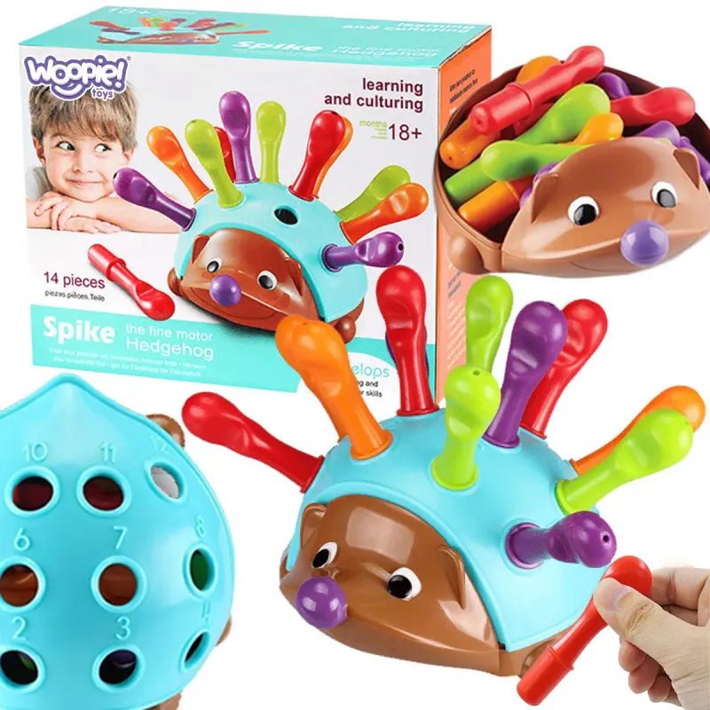 Woopie Hra vkládačka Hedgehog Sorter Montessori učení čísel a barev 4v1