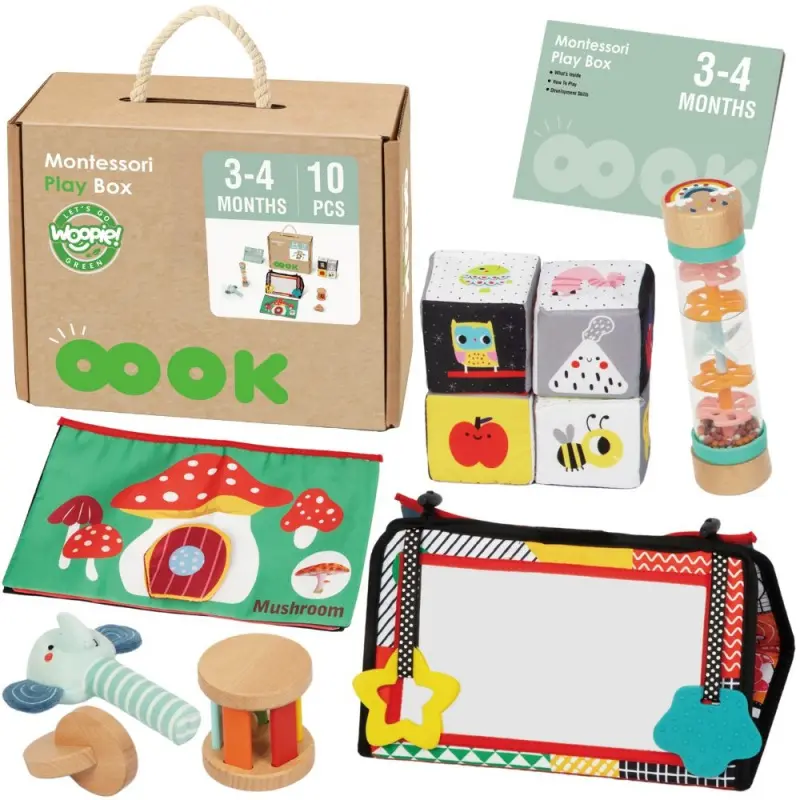 Woopie Green box XXL montessori senzomotorika a vzdělávání 6v1 FSC