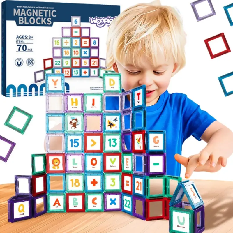 Woopie stavebnice magnetické konstrukční 3D edukativní sada nauka počítání 70 el.