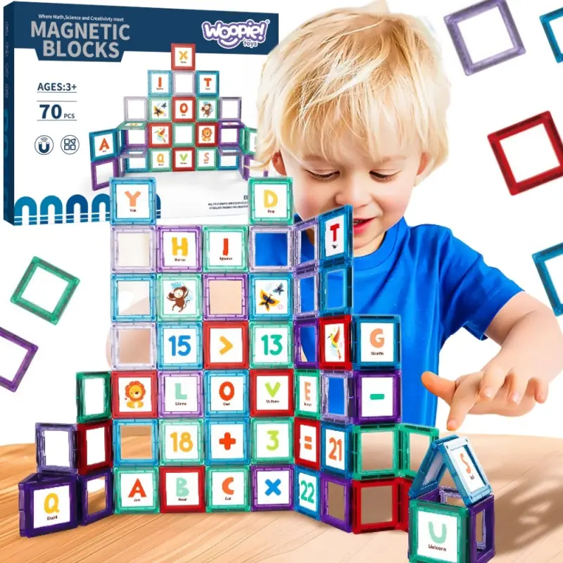 Woopie prostorové stavebnice magnetické nauka liter 70 elementů