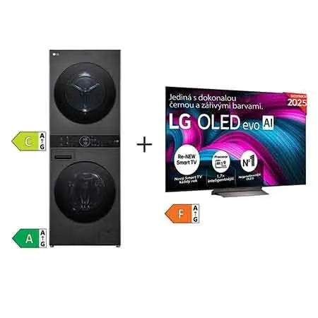 SET - LG TV OLED65C5ELB + LG WashTower WT1210BBF
