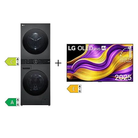 SET - LG TV OLED65G55LW + LG WashTower WT1210BBF