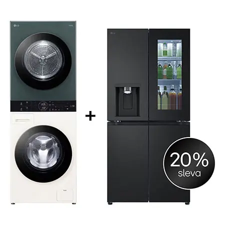 SET - LG WashTower WT1210EGF + Chladnička InstaView™ GMG860EPBE