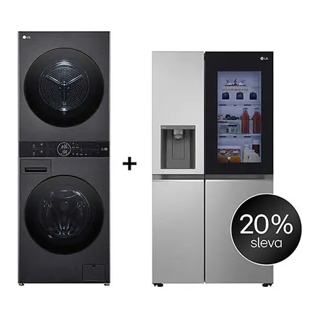 SET - LG WashTower WT1210BBF + Chladnička InstaView™ GSGV80PYLD