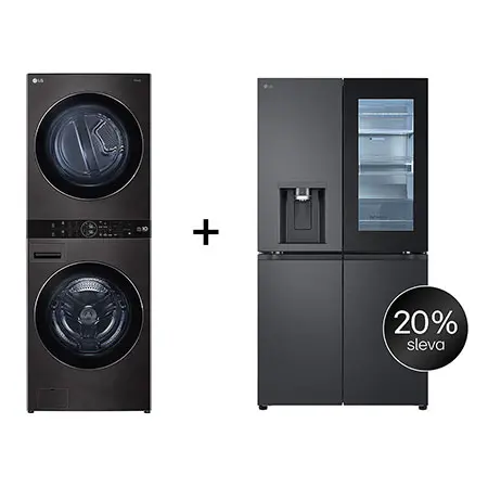 SET - LG WashTower WT1716BBF + Chladnička InstaView™ GMG960EVEE