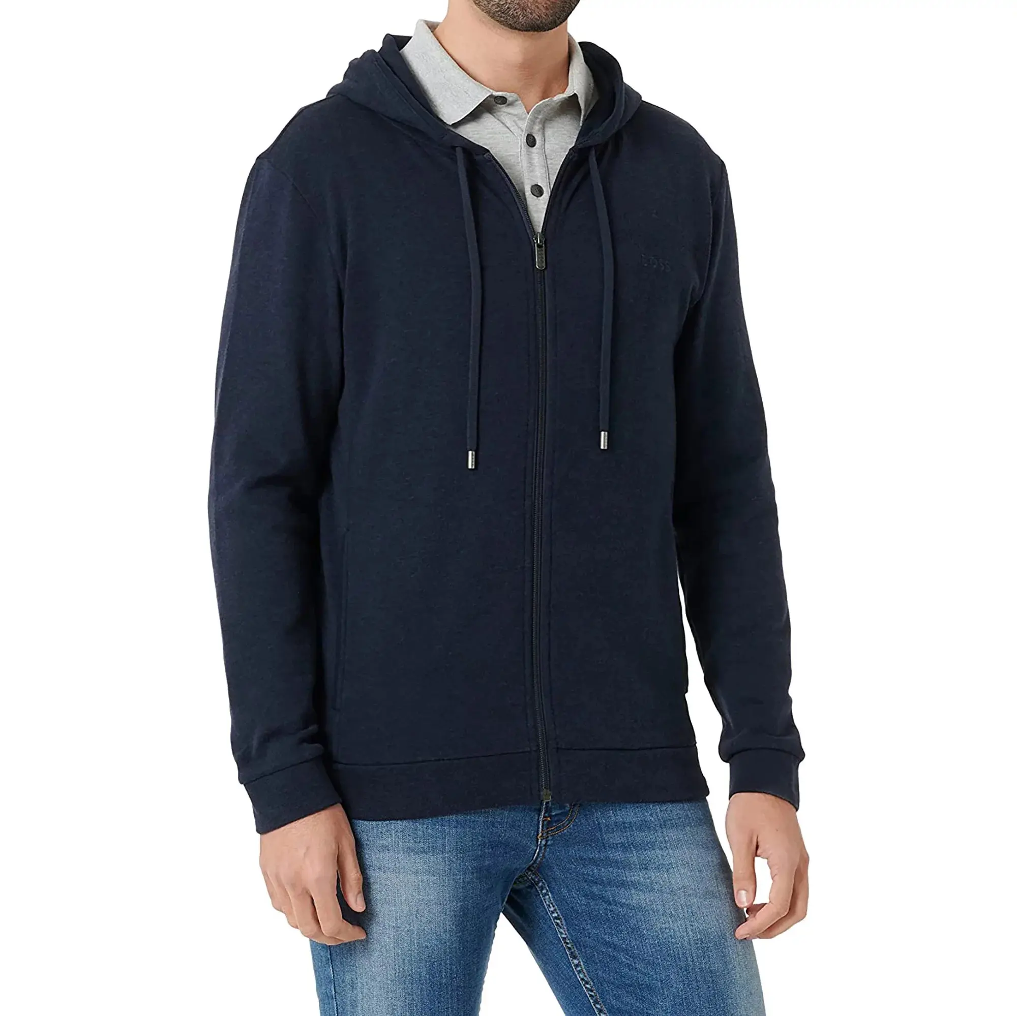 Pánská mikina s kašmírem na zip 50480684-406 - HUGO BOSS M