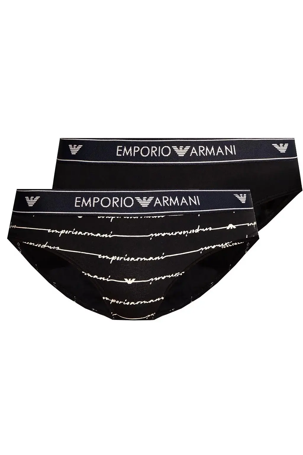 Dámské kalhotky 163334 1P219 03937 námořnická modrá - 2 pack - Emporio Armani navy blue