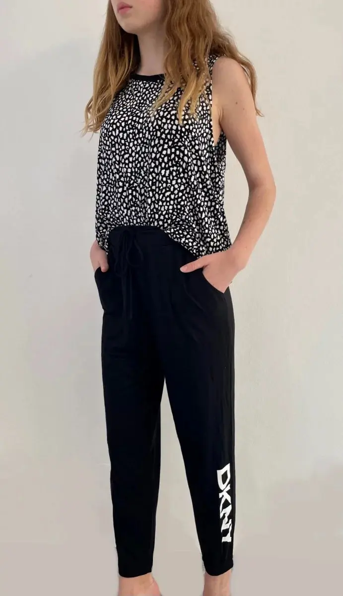 Dámský pohodlný dvoudílný set YI2722537 - 001 Černo/bílá - DKNY S černobílá