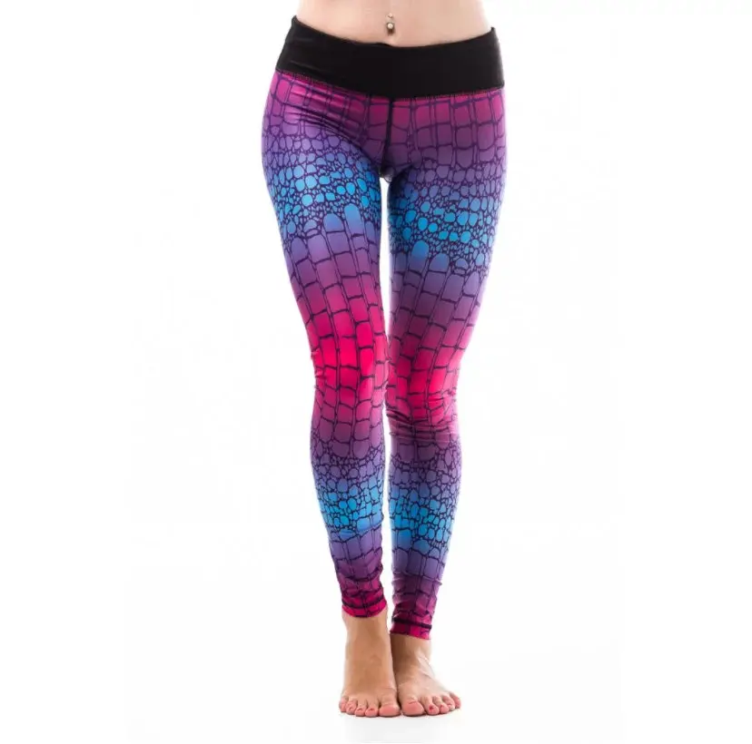 Dámské fitness legíny Six Deuce Alligator - růžová/modrá/fialová - Litex XS