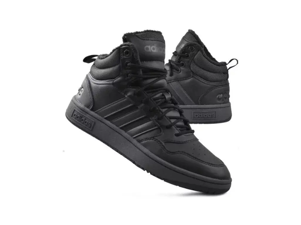 Pánské sportovní kotníkové boty Hoops 3.0 Mid Wtr GW6421 Černá - Adidas černá 44 2/3