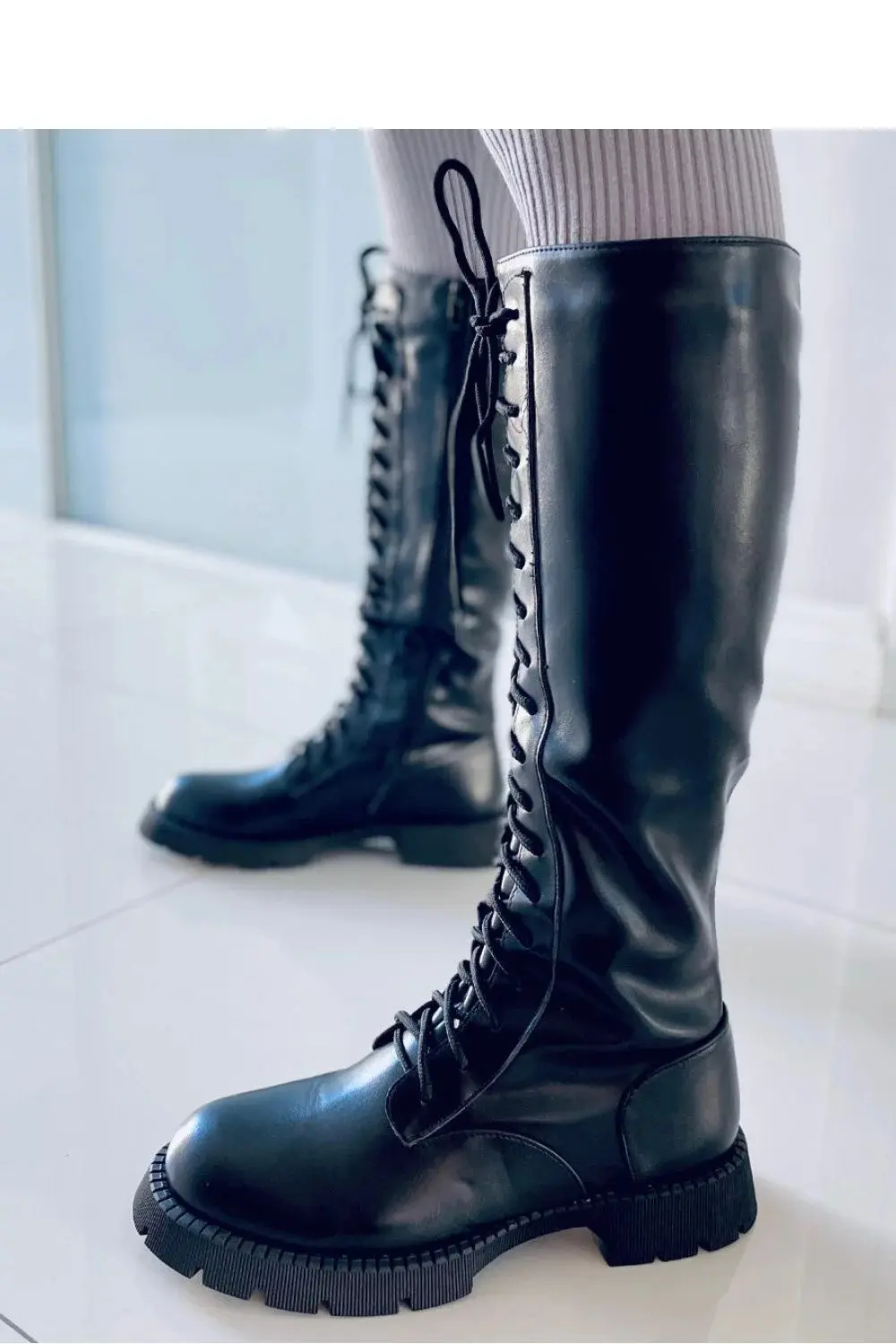 Dámské kozačky v jezdeckém 7752A - Ideal Shoes 37 černá