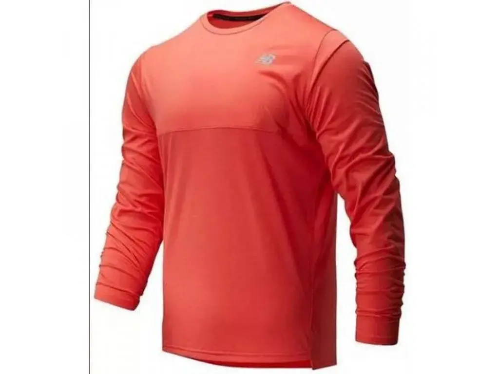 Pánské funkční triko s dlouhým rukávem MT93182 červeno-oranžová - New Balance červeno-oranžová S