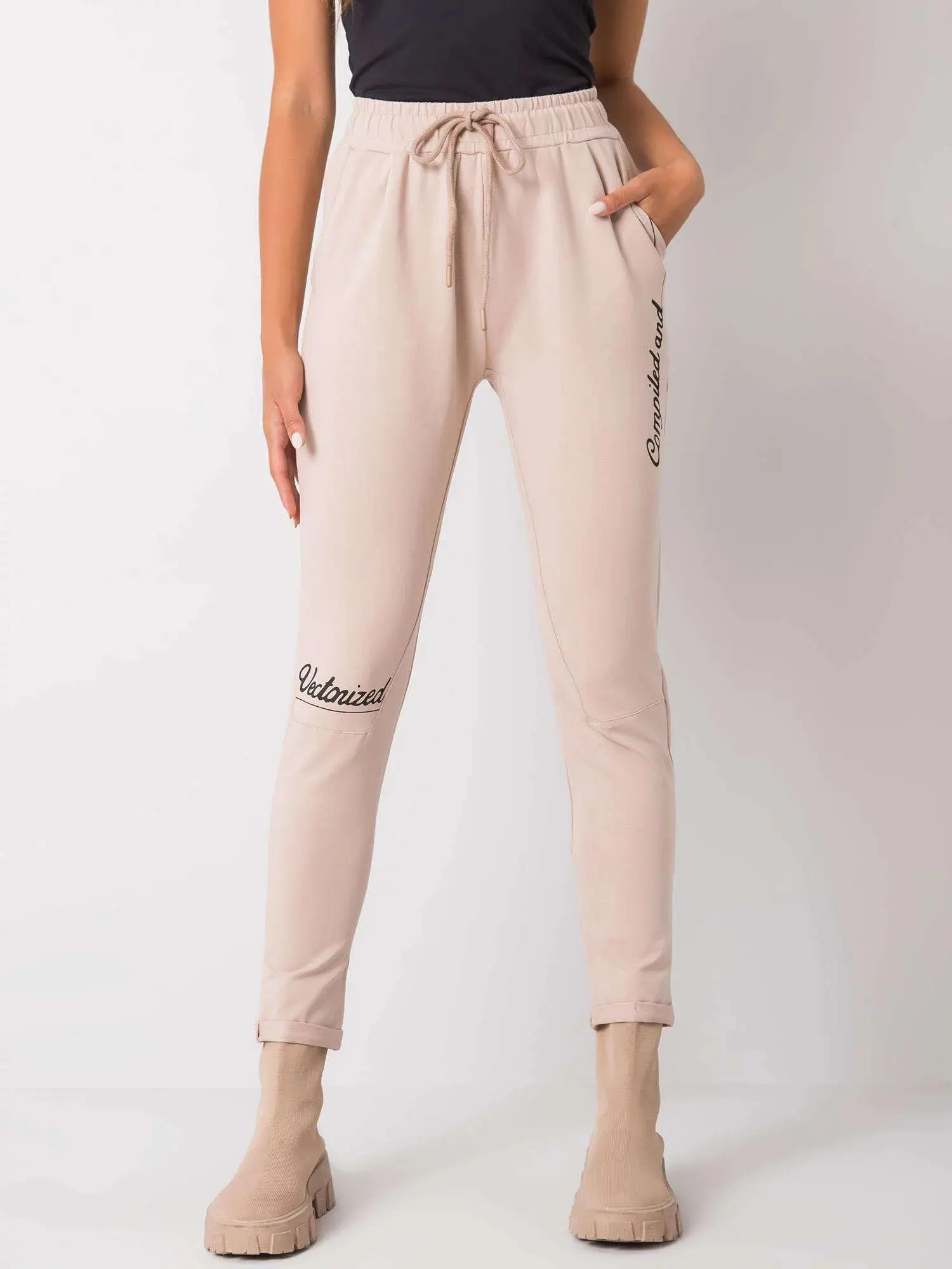 Dámské tepláky RV DR 7076.21 béžová - Fashion relevance béžová M
