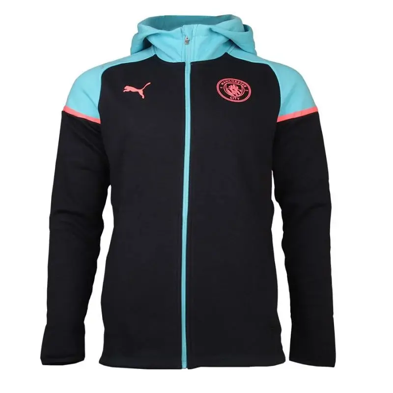 Pánská mikina Manchester City Casuals Hooded JKT M 772904 03 tm.modrá/sv.modrá - Puma L