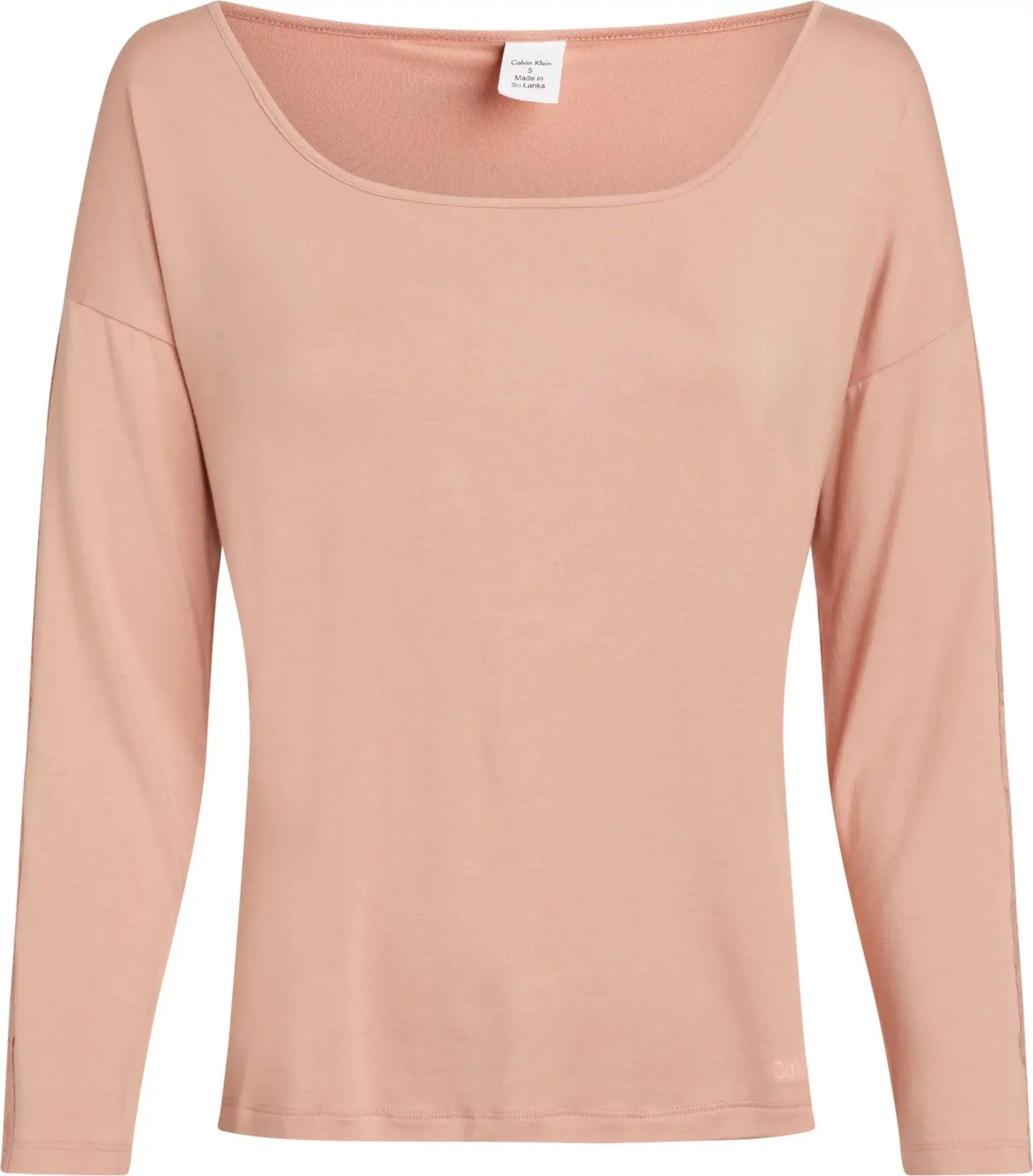 Dámský pyžamový top L/S CURVE NECK 000QS7006E FSR make-up - Calvin Klein S