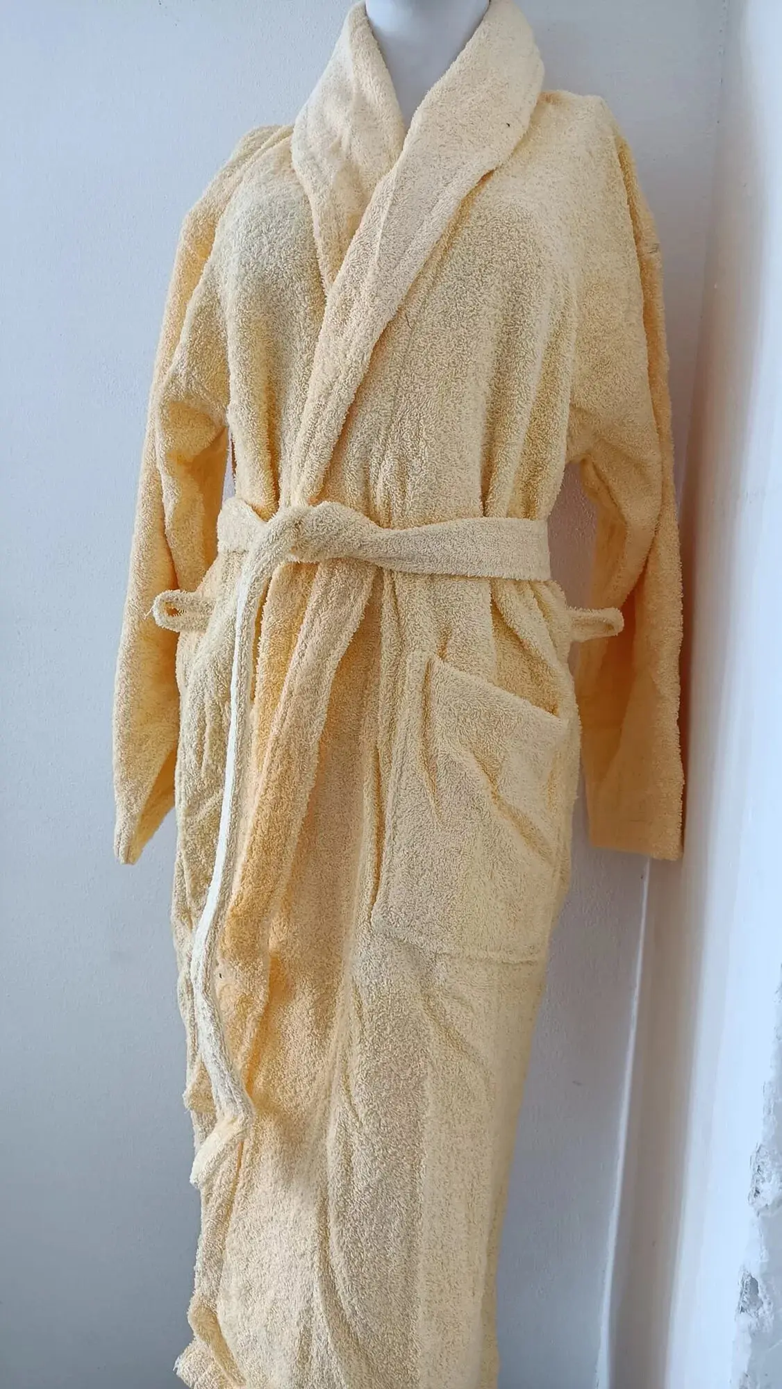 AKCE - Unisex froté župan se šálovým límcem sv. žlutý - Veratex M