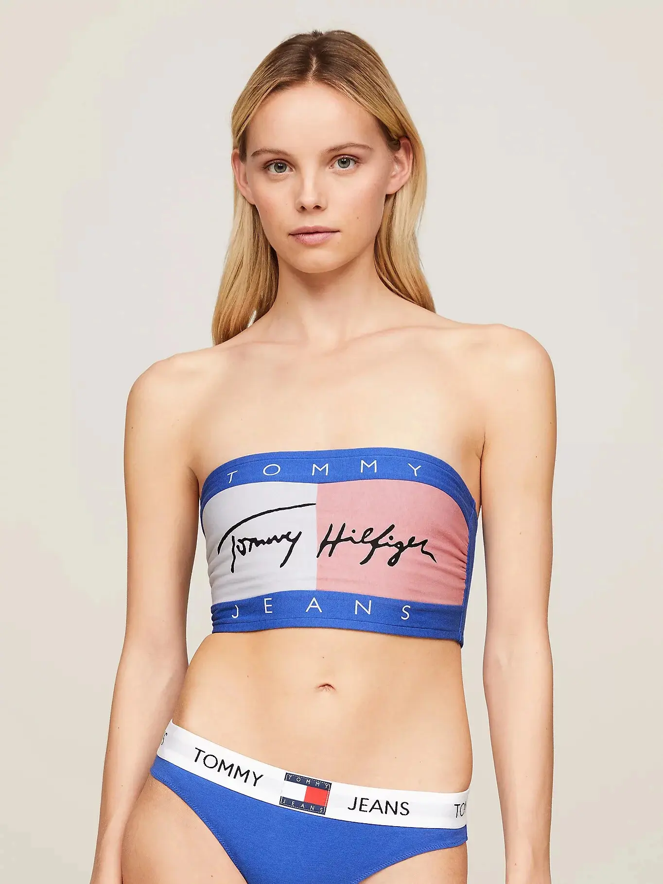 Dámský top UW0UW05151 C6H modrobílý - Tommy Hilfiger M