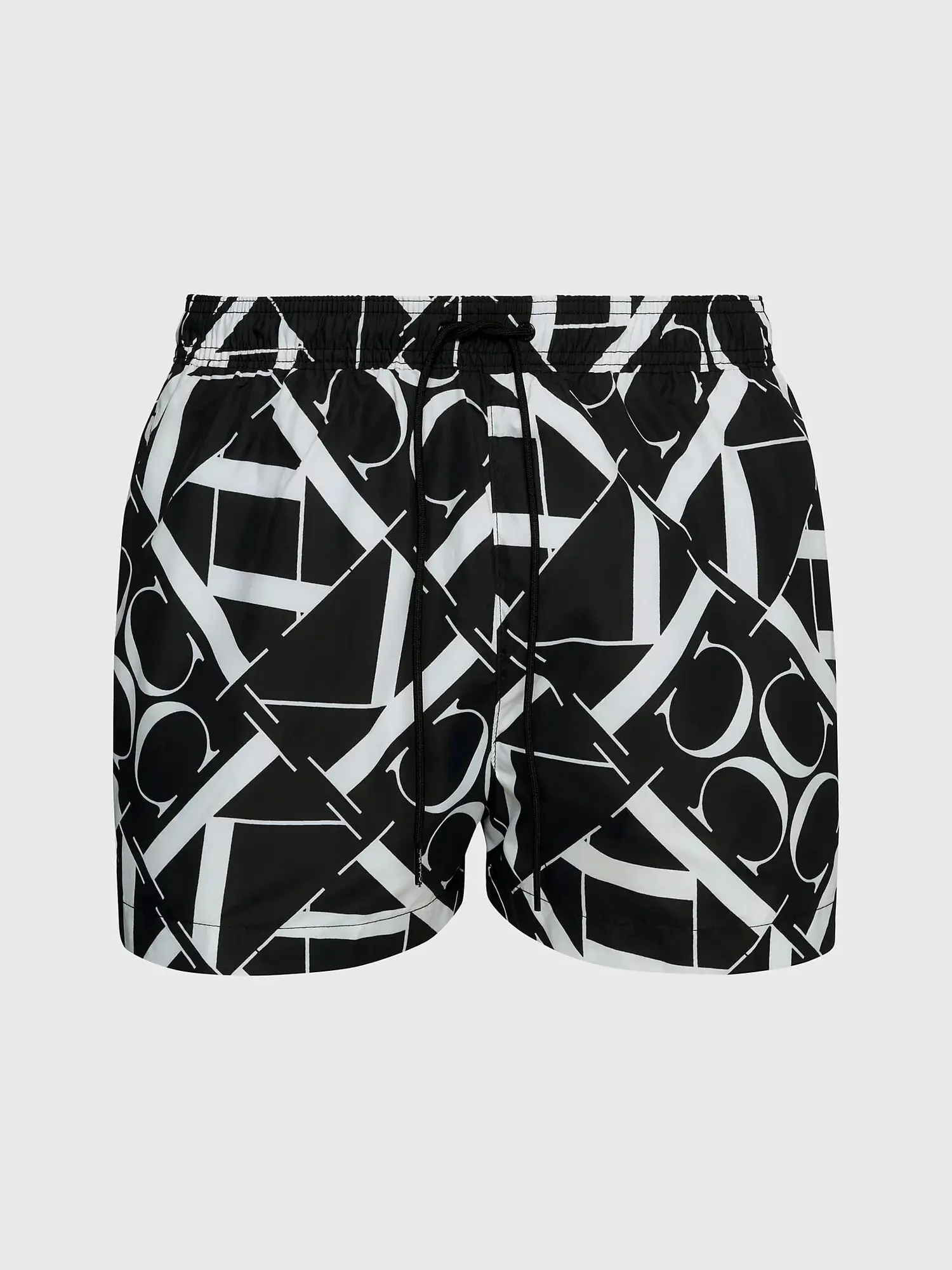 Pánské plavky KM0KM00968 0GK černobílé s potiskem - Calvin Klein M