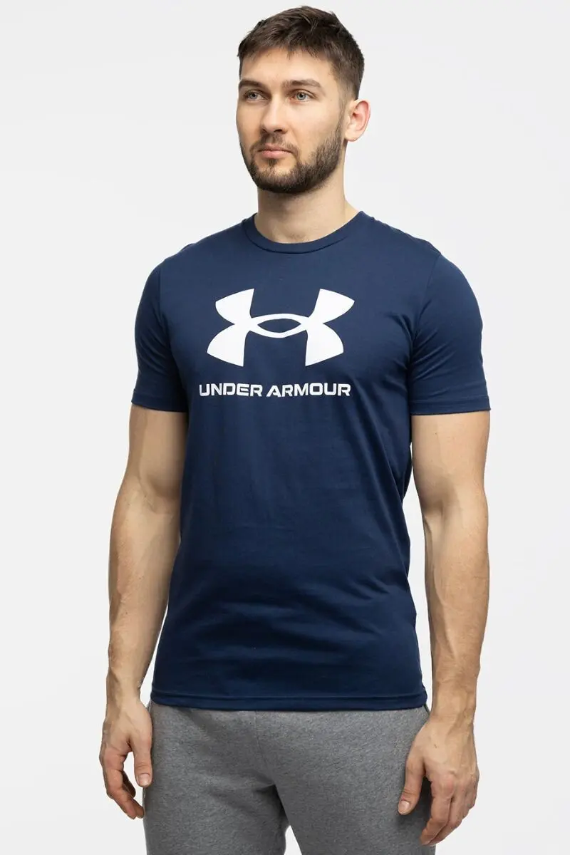 Pánské tričko 1382883 408 Tmavě modrá vzor - Under Armour tmavě modrá s bílou 3XL