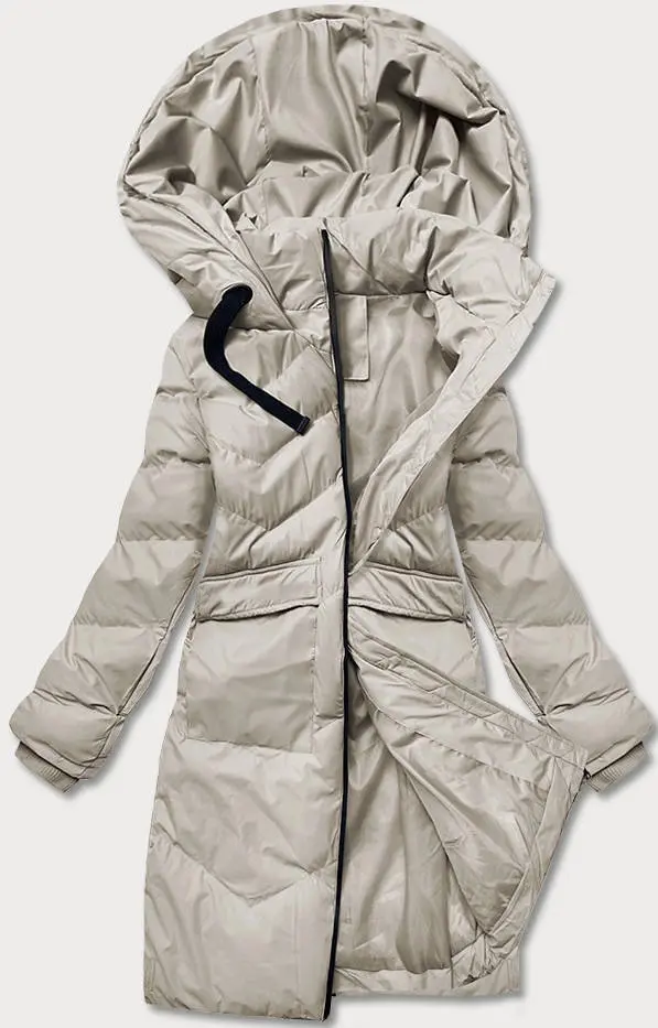 Lehká dámská zimní bunda (5m735-62) béžová - Goodlooking XL